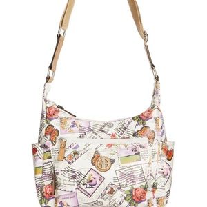 NWT GIANI BERNINI CANVAS POSTCARD HOBO SHOULDER CROSSBODY